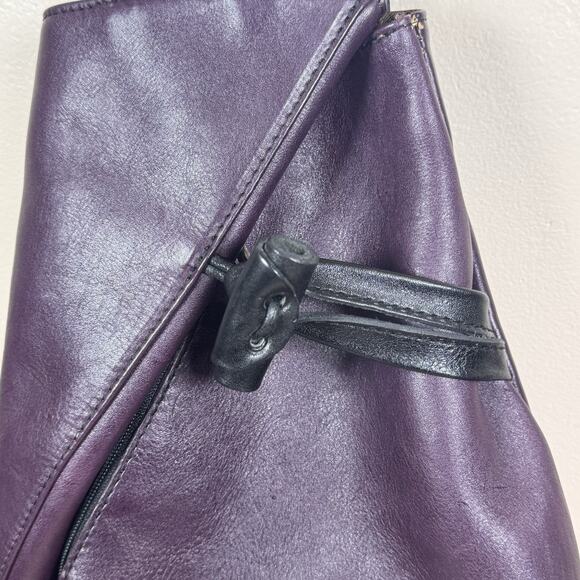 Vera Pelle Backpack Purse Aniuk Leather Purple Convertible Lagenlook Artsy Italy